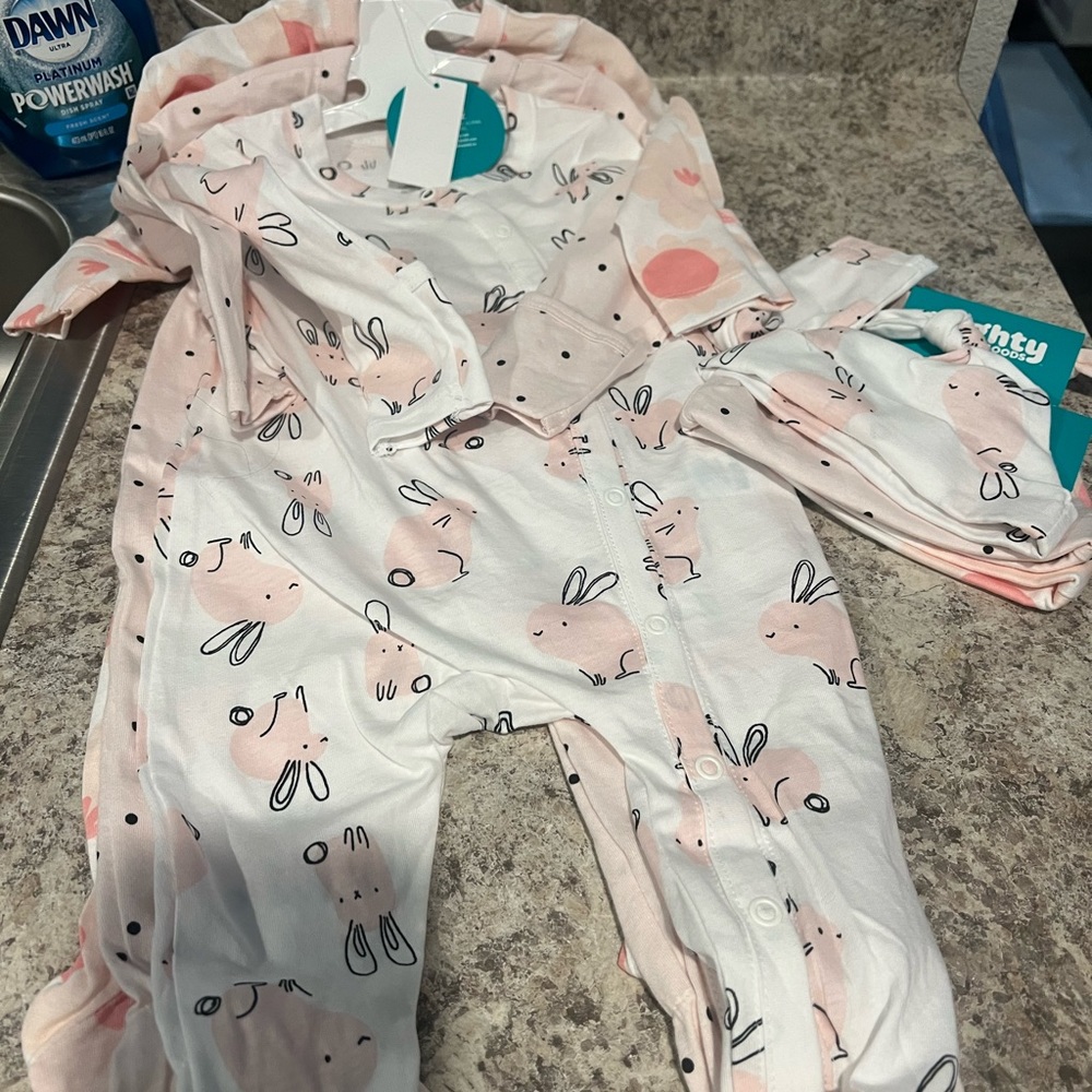 Set of 3 outfits with matching hats NWT